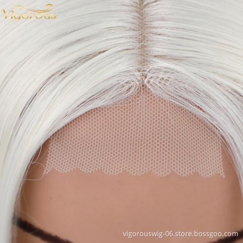 Vigorous wholesale 28 inches Long Straight 60# Wig Lace Heat Resistant Synthetic full front Wig Natural Hair Wig for Black Women